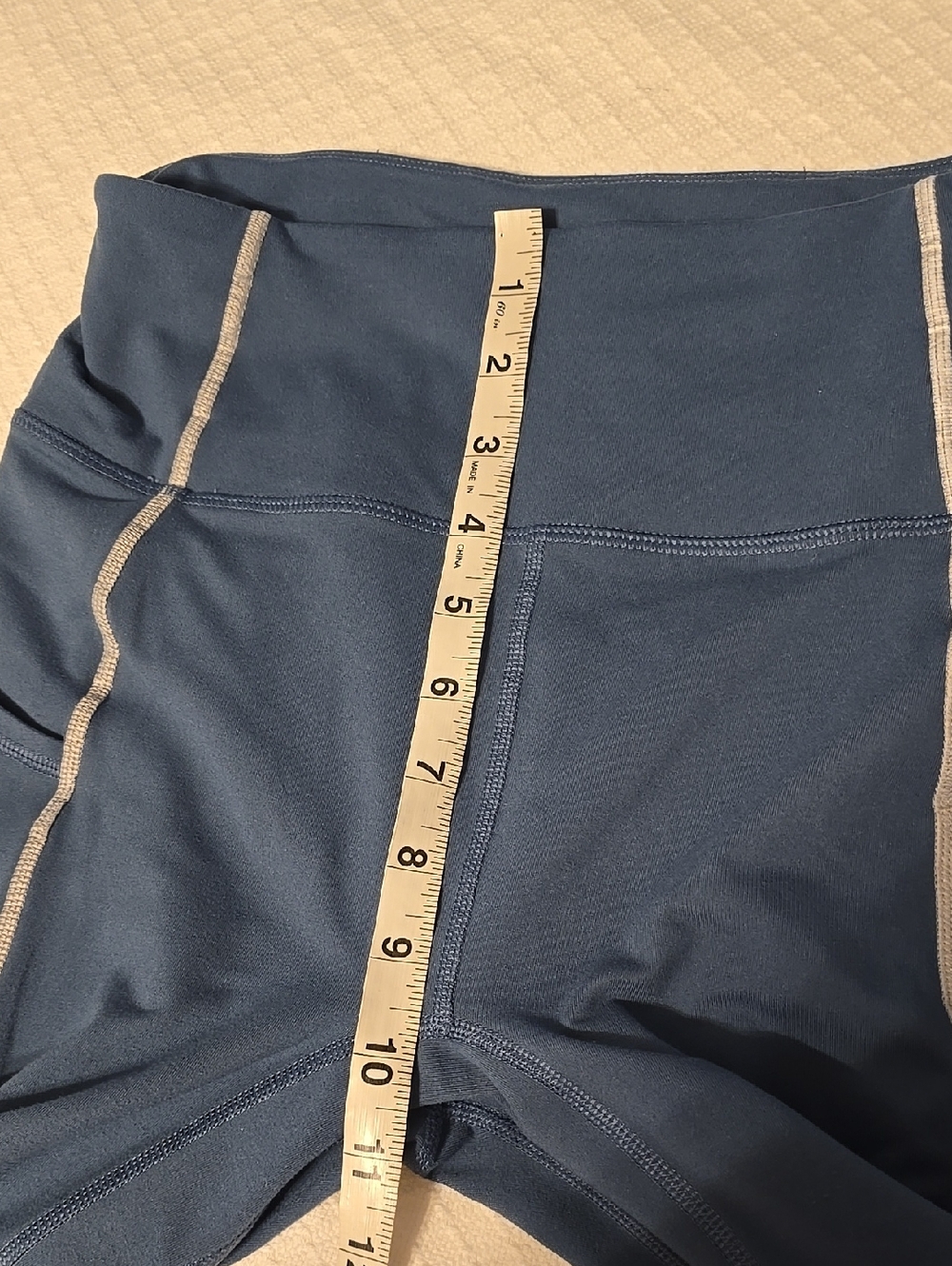 Free People Blue Leggings Contrast Piping Back Zip Pocket     #X - Picture 11 of 16